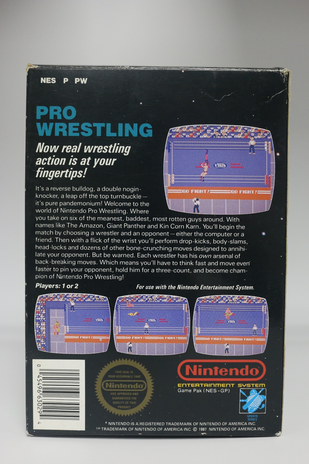 Nintendo Pro Wrestling NES 5 Screw CIB Complete Box Manual Sleeve Foam