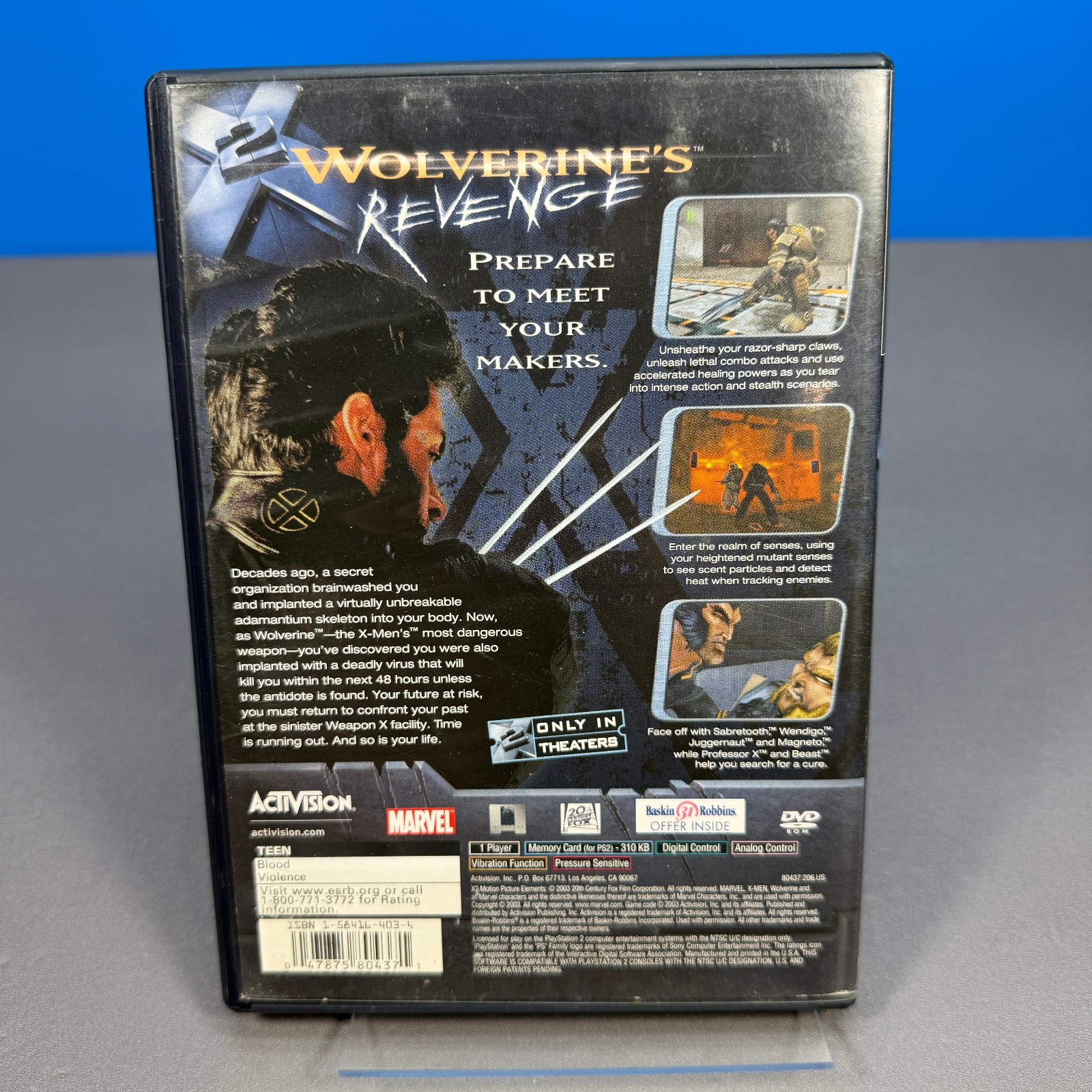 PS2 PLAYSTATION 2 X2 WOLVERINE’S REVENGE X-MEN GAME X-2 MARVEL COMPLETE CIB