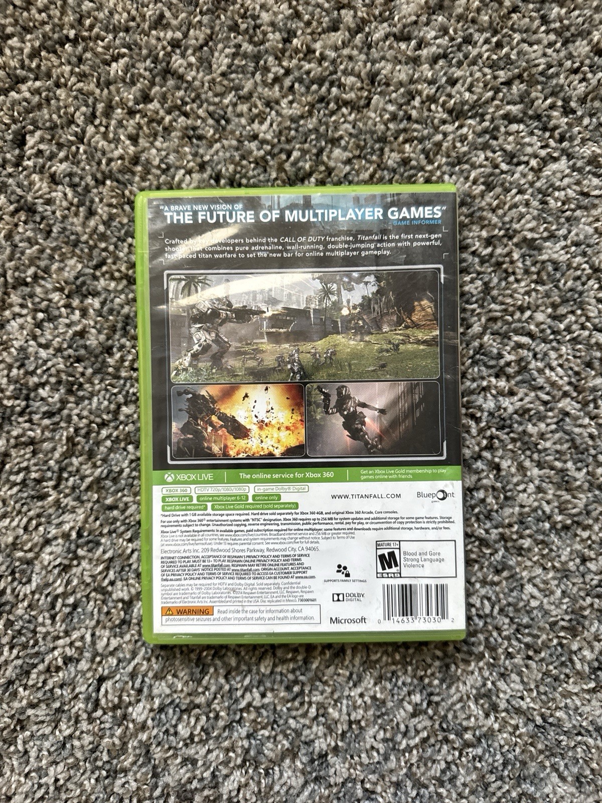 Titanfall 1 Xbox 360 w/ Case Tested Online Only Multiplayer EA Respawn FPS 2014