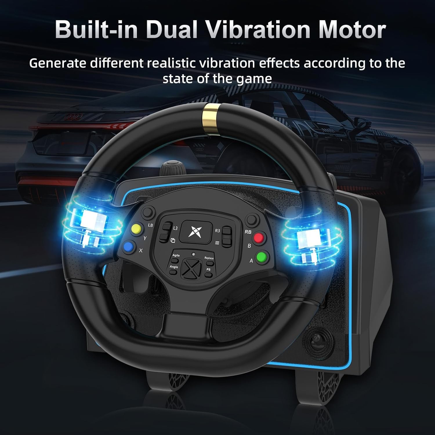 DOYO PC Gaming Steering Wheel with Shifter and Pedal
