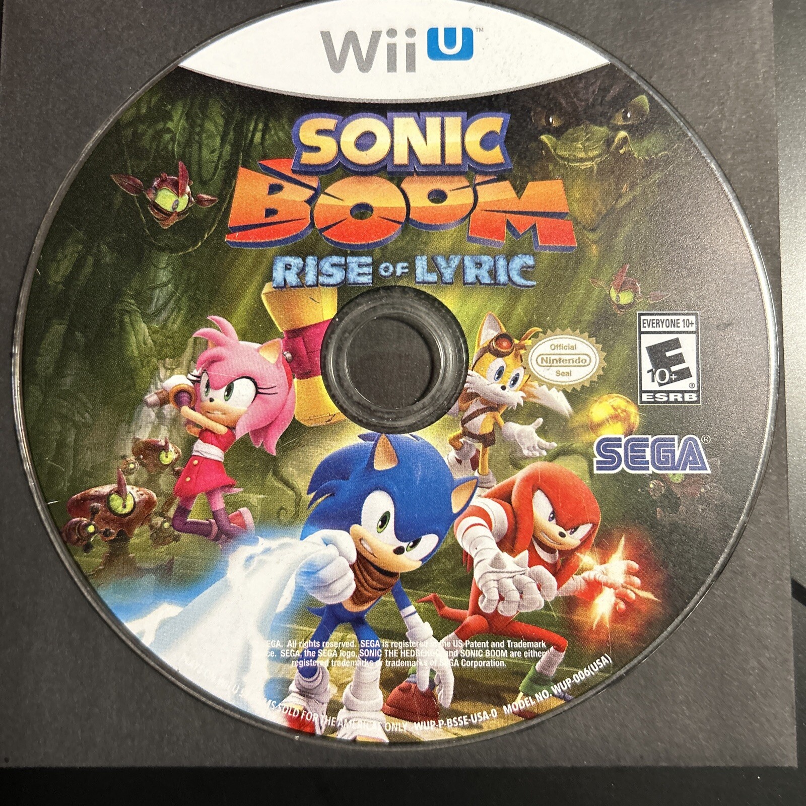Sonic Boom: Rise of Lyric (Nintendo Wii U, 2014) Disc Only