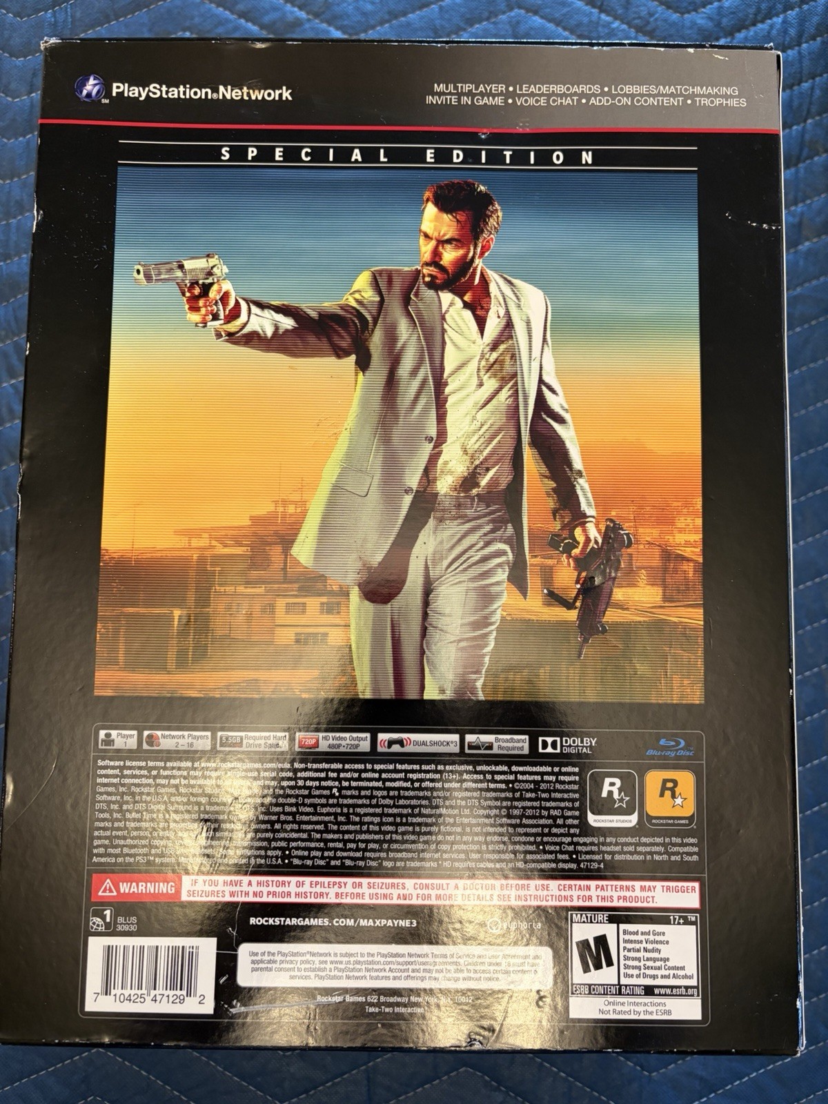 Max Payne 3 Special Edition With Rare Rockstar Games Ashtray and Vinyl Stickers