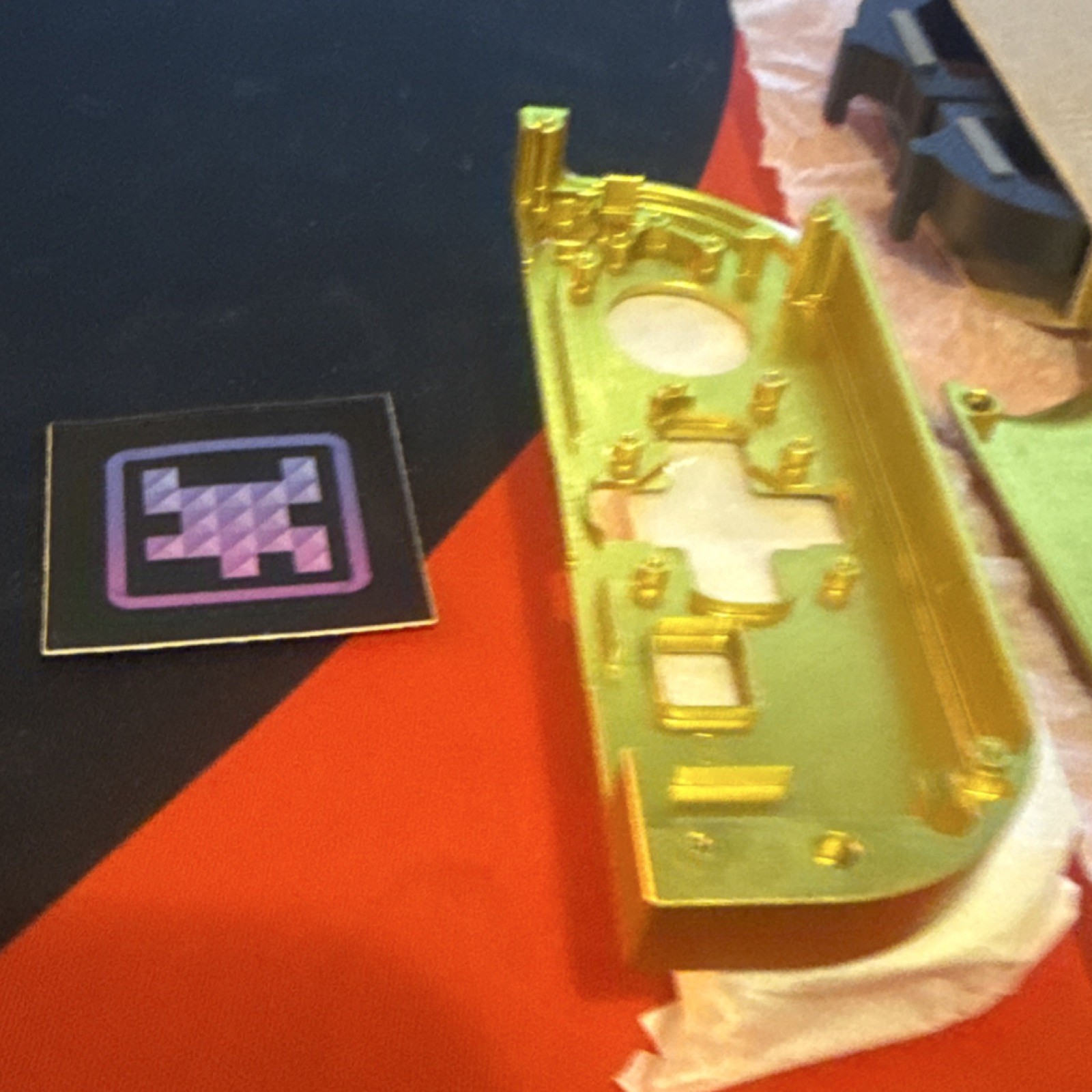 RARE!! Boxy Pixel Gold Metal Nintendo Switch JoyCon Housing Silver Button Kit👇