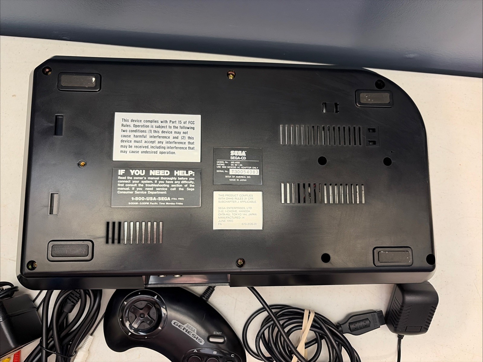 Sega CD Model 2 System Console. All Cables, Games Tested + Working MK-4102