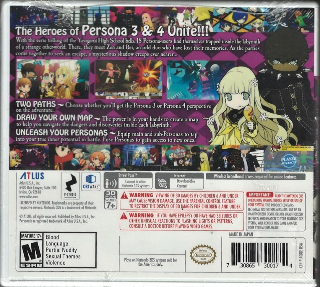 Persona Q: Shadow of the Labyrinth 3DS (Brand New Factory Sealed US Version) Nin