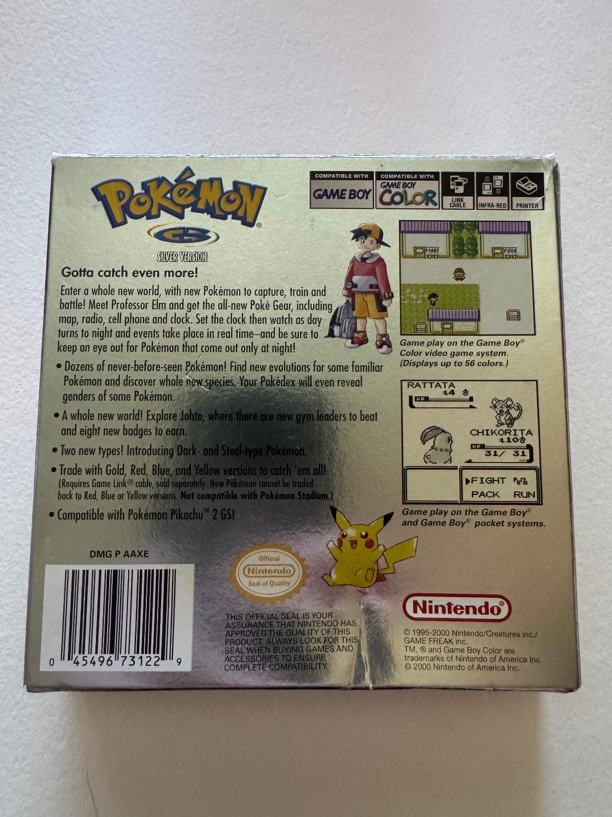 Pokemon Silver Version Complete in Box (Nintendo Game Boy Color, 2000)