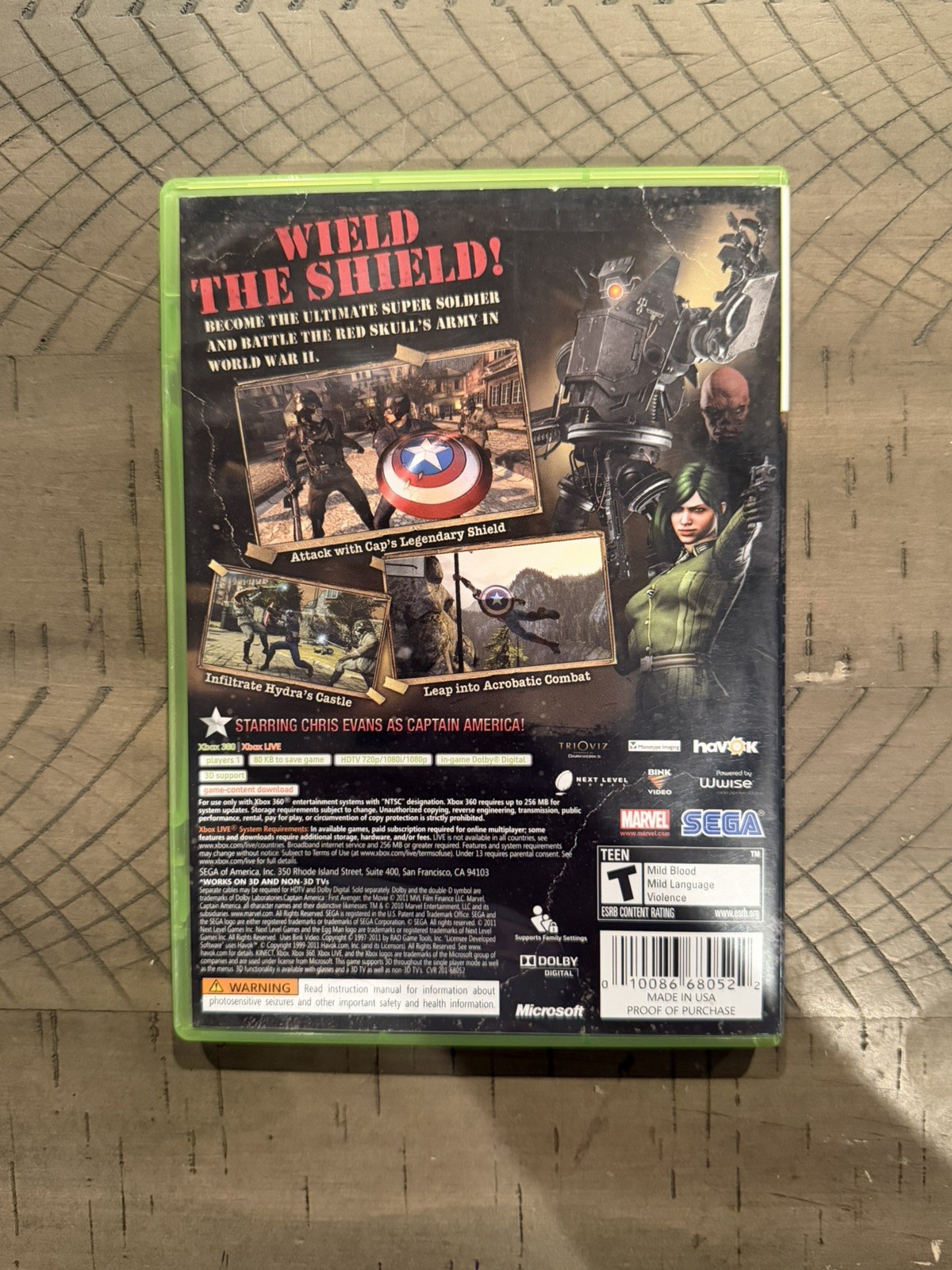 Captain America: Super Soldier; CIB (Microsoft Xbox 360, 2011)