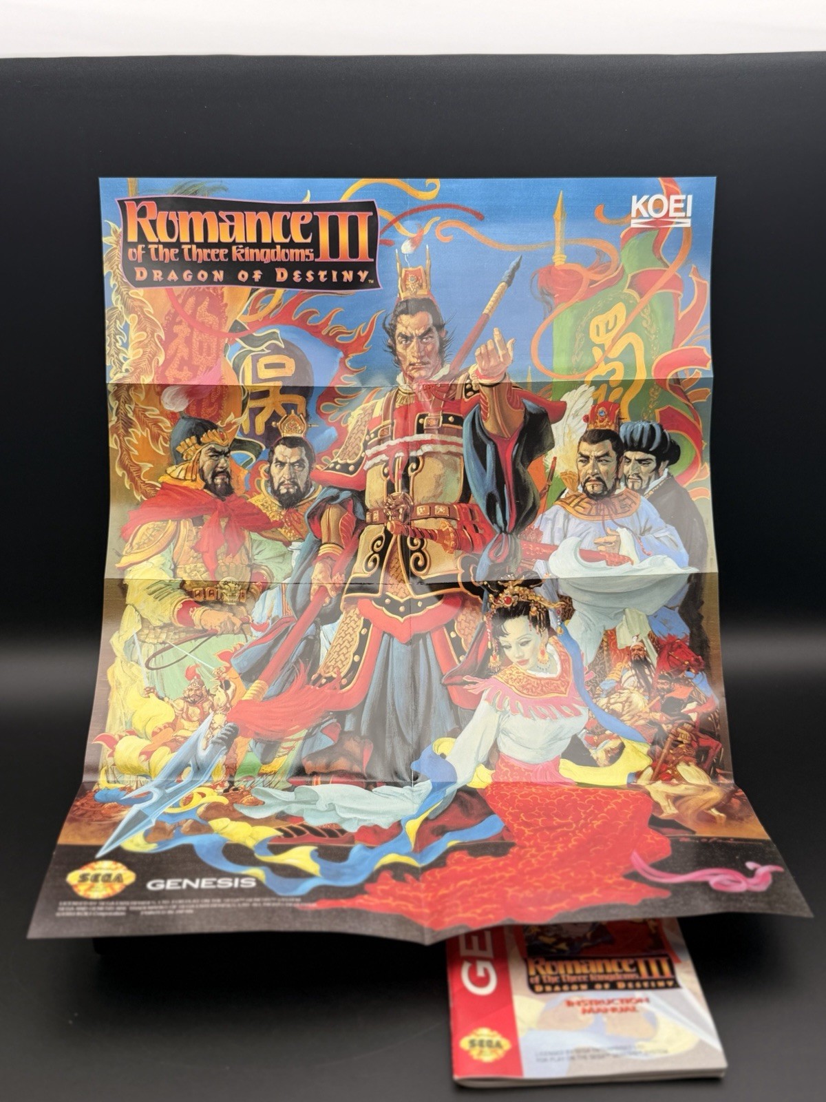 ROMANCE OF THE THREE KINGDOMS IIl SEGA GENESIS 100% COMPLETE IN BOX W/POSTER/REG