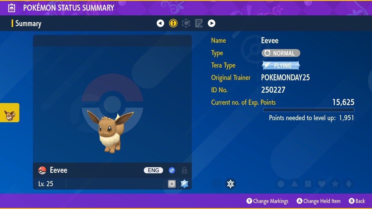 FLYING EEVEE ⭐️ 2025 POKEMON DAY EVENT ⭐️ UNTOUCHED ✨ Pokemon Scarlet And Violet