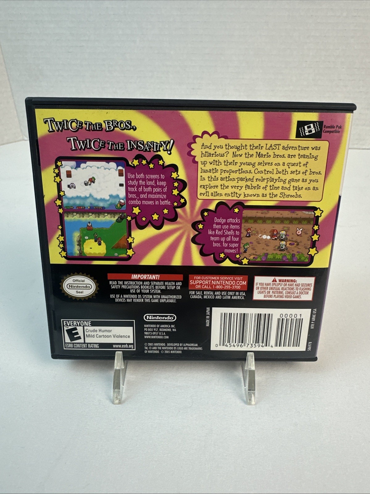 Mario And Luigi Partners in Time (Nintendo DS, 2005) CIB Complete w/ Manual