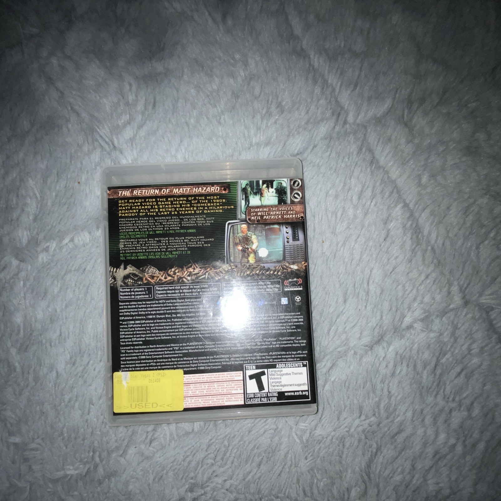 D3Publisher Eat Lead: The Return of Matt Hazard PS3 Shooter T w/ Case