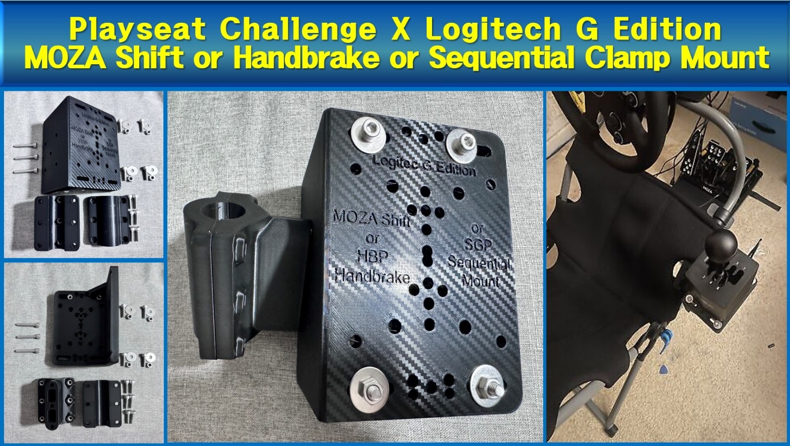 Playseat Challenge X Logitech Edition MOZA Shifter or Handbrake and Sequential