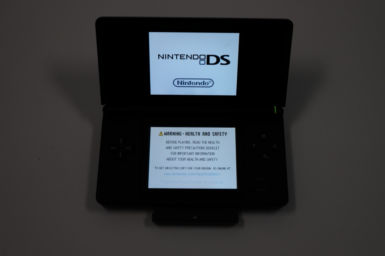 Nintendo DS Lite Handheld Cobalt and Black w/stylus, gba cover, charger USG-001