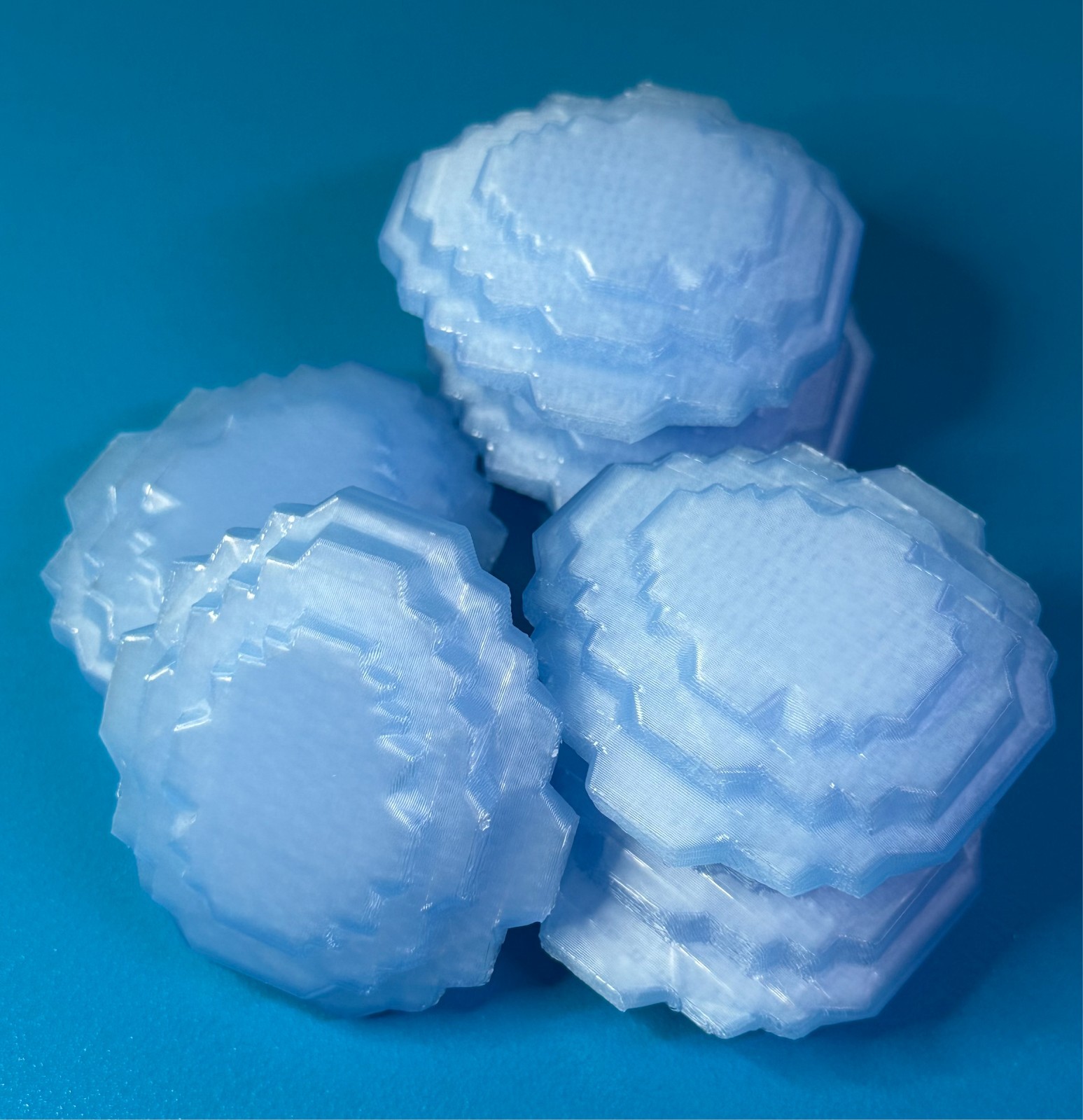 Six Ice Blue Diamonds Inspired by Popular Mining and Crafting Video Games