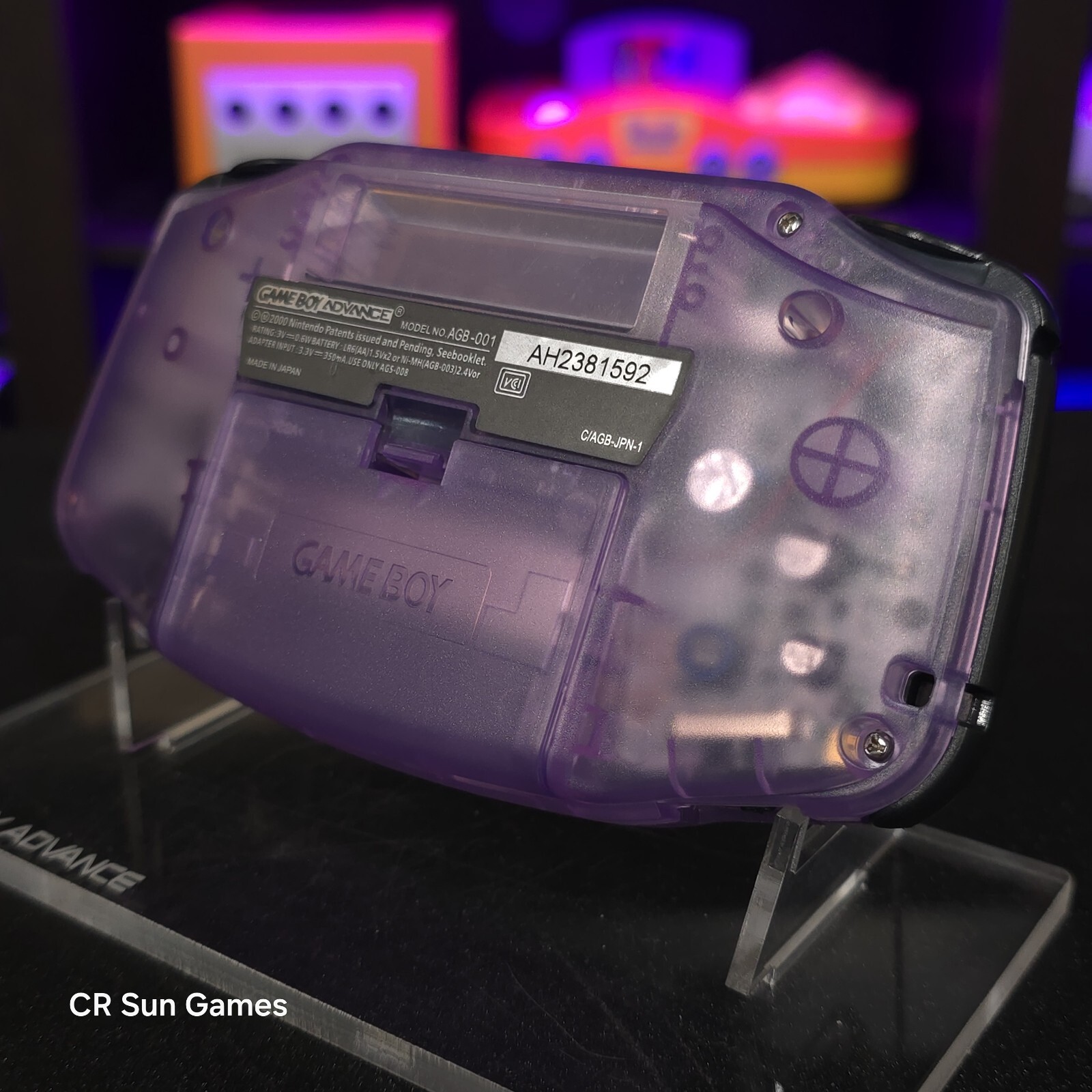 Gengar Purple Game Boy Advance GBA Console with iPS V5 Backlight Backlit LCD MOD