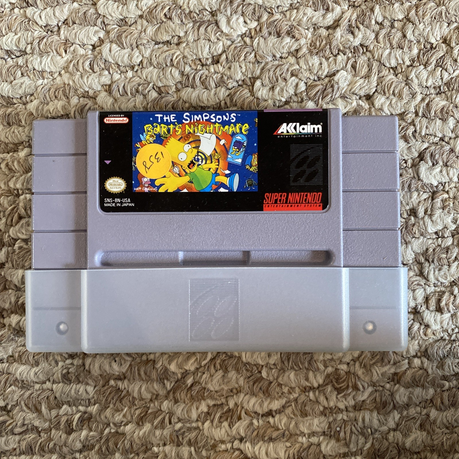 The Simpson’s Bart’s Nightmare Complete In Box CIB Super Nintendo SNES