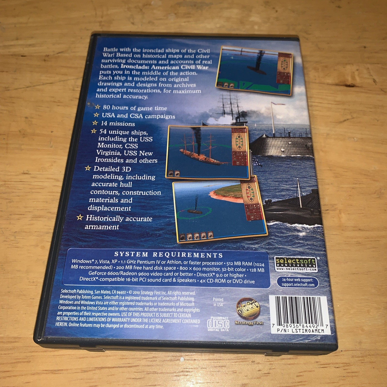Ironclads American Civil War PC-CD-Rom Windows 7 Vista XP