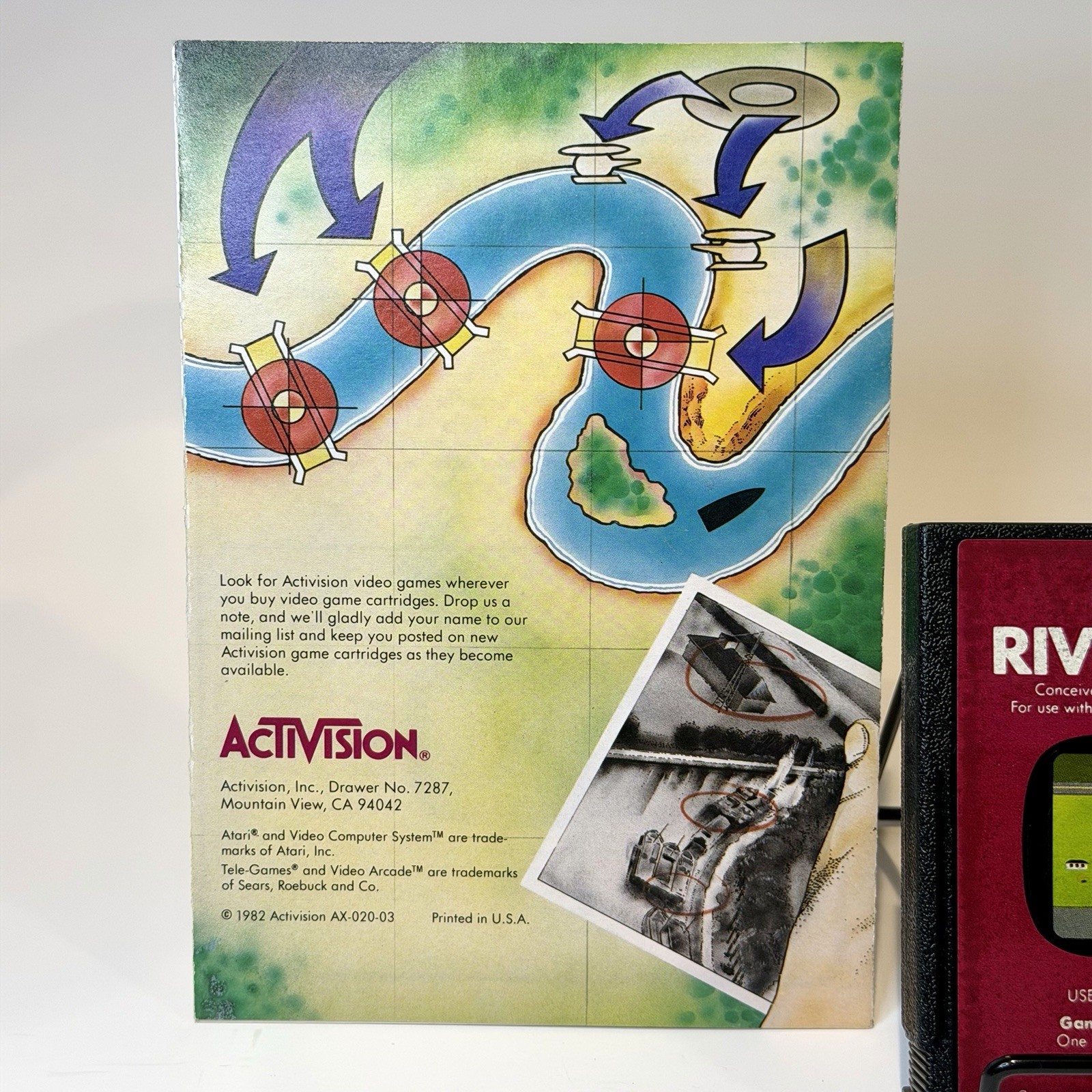 Vintage Activision River Raid Atari 2600 1982 Video Game Cartridge Tested-WORKS!