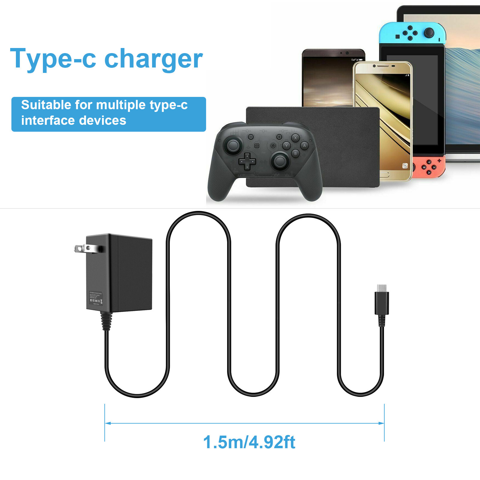 Switch Charger for Nintendo Switch Travel Wall Charger AC Adapter Power Supply