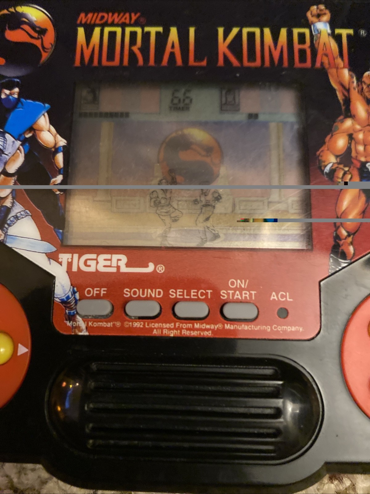 Tiger Midway Mortal Kombat LCD Vintage Electronic Handheld Game Working! Nice!