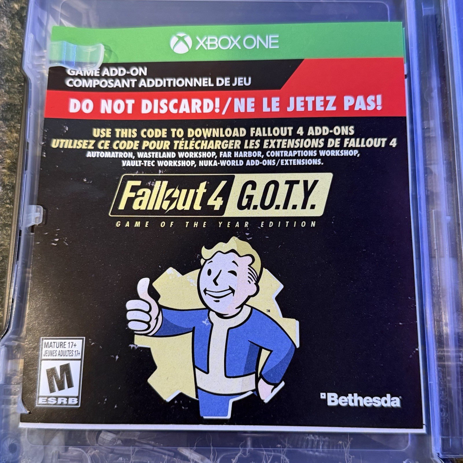 Fallout 4 (Microsoft Xbox One) Collector’s Steelbook Edition No Disc Broken Tab