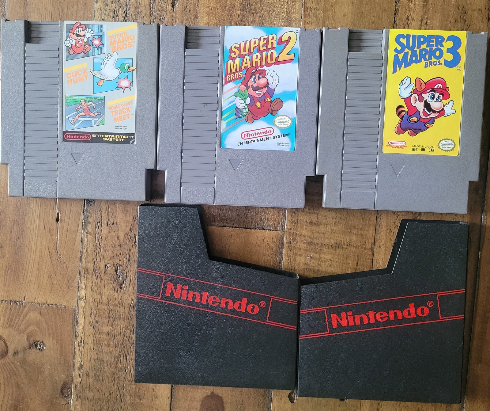 Nintendo NES Trilogy Lot: Super Mario Duck Hunt/Track Meet, Super Mario 2 & 3