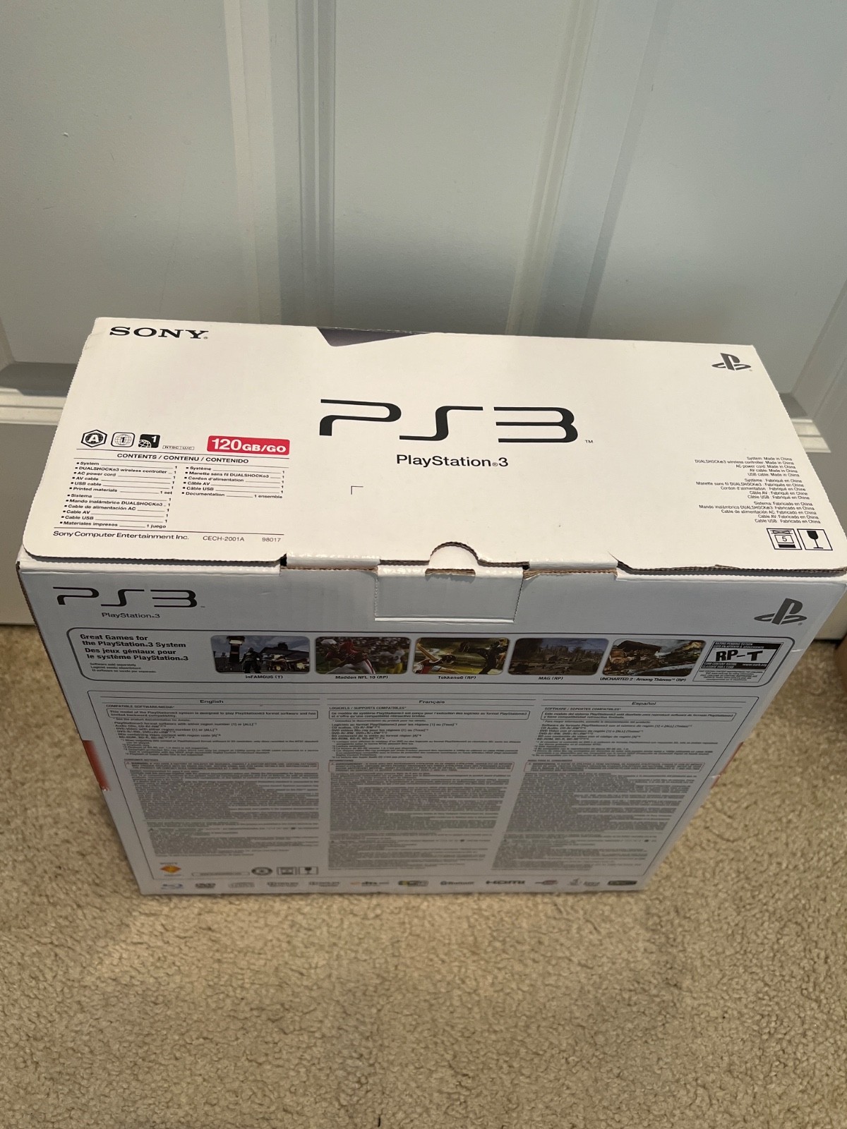 Original Sony PlayStation3 120GB Box, Internal Packaging, Manual booklets
