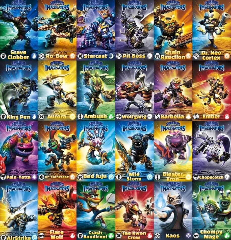 Skylanders imaginators Characters and Crystals NFC Cards