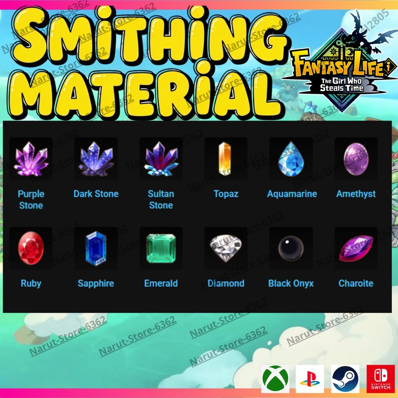 Fantasy Life I: Smithing Material Bundle🌟 crafting The Girl Who Steals the Time