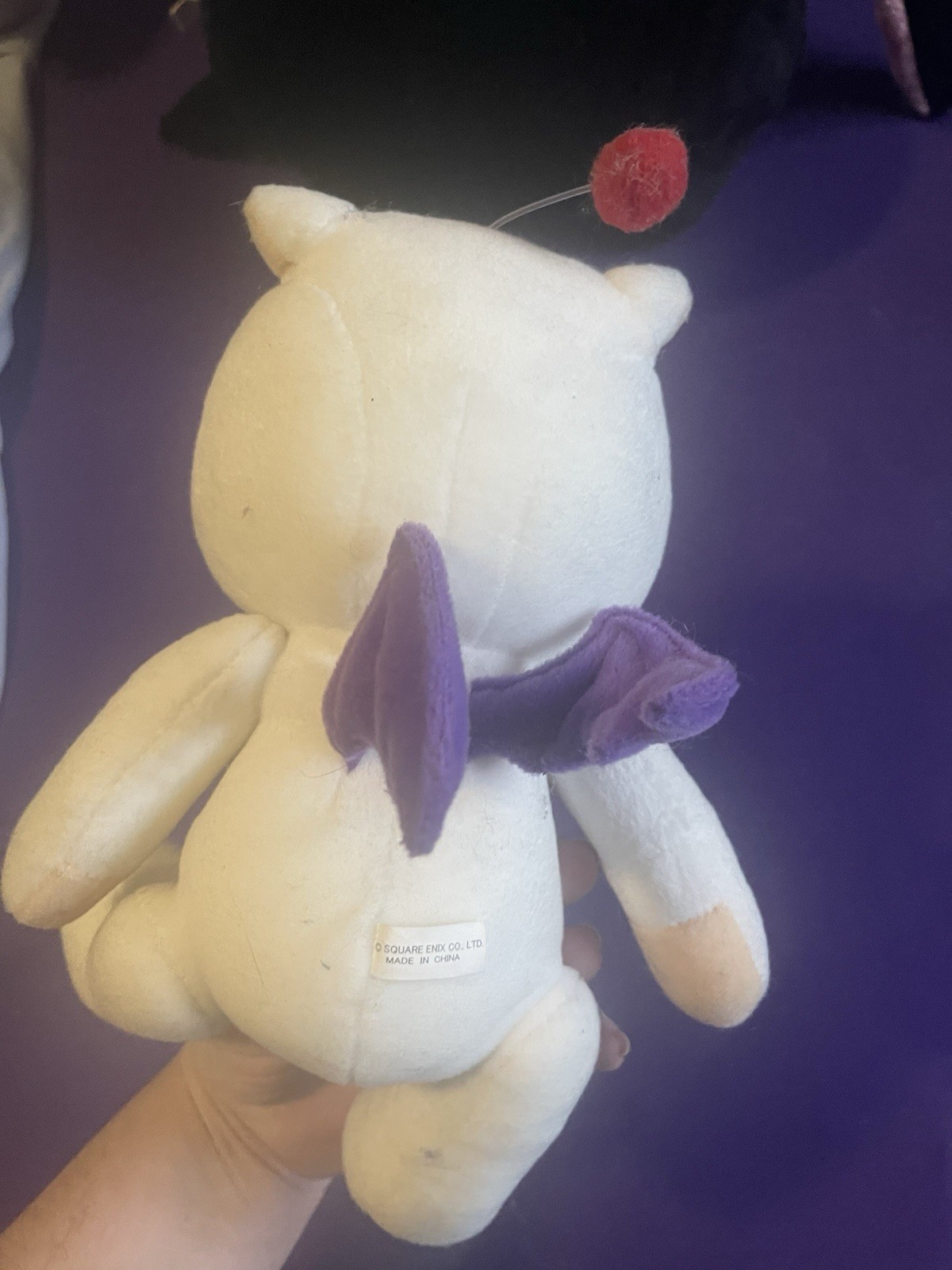 Square Enix Final Fantasy Moogle Plush Doll White Purple Wings Red Pom