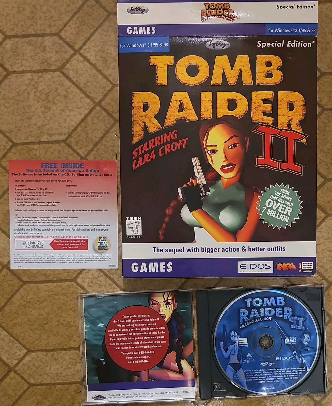 Tomb Raider II 2 PC Big Box, Complete in Box! Great Shape!