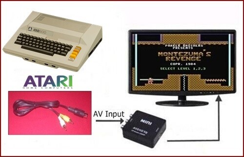 6Ft RCA AV Cable & TV Converter Adapter For Atari 800 800XL 1200XL Computer NEW
