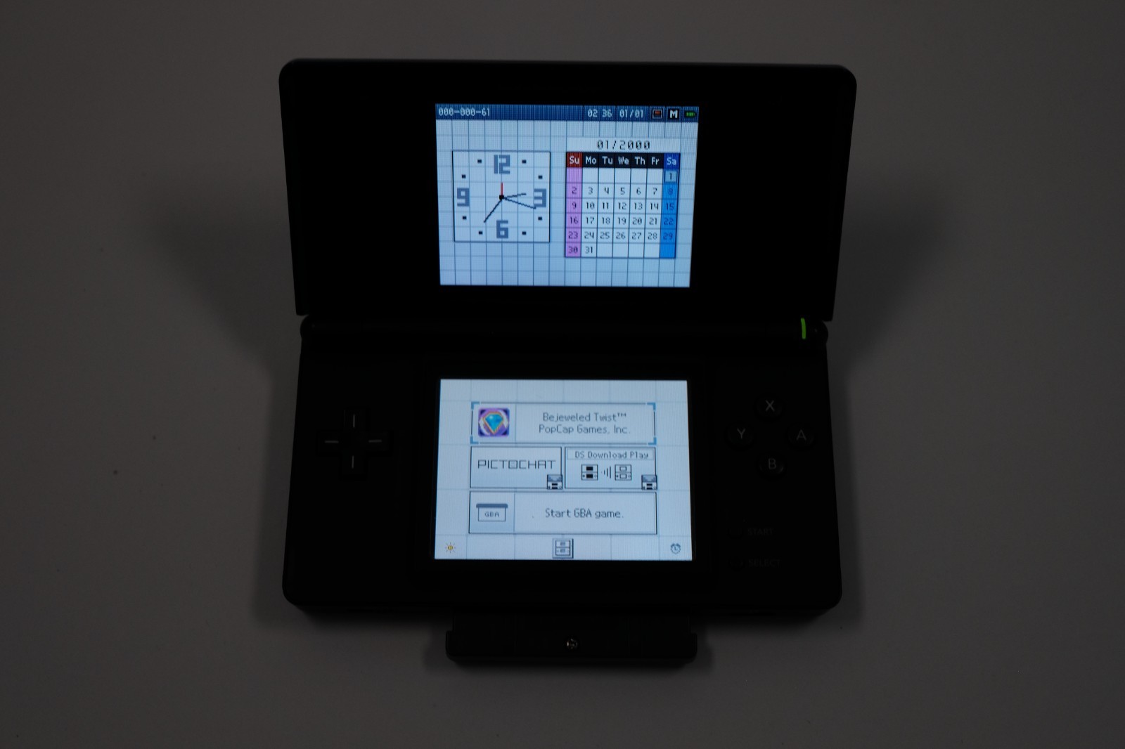 Nintendo DS Lite Handheld Cobalt and Black w/stylus, gba cover, charger USG-001