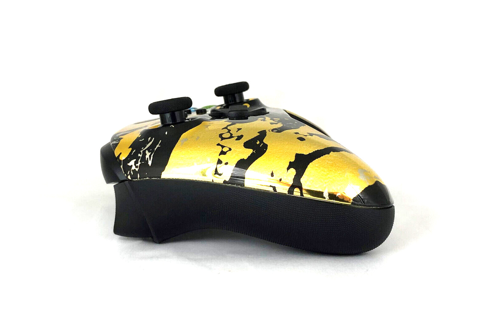 Custom Microsoft Xbox Series X / Controller – Glossy Chrome Gold Black Splatters