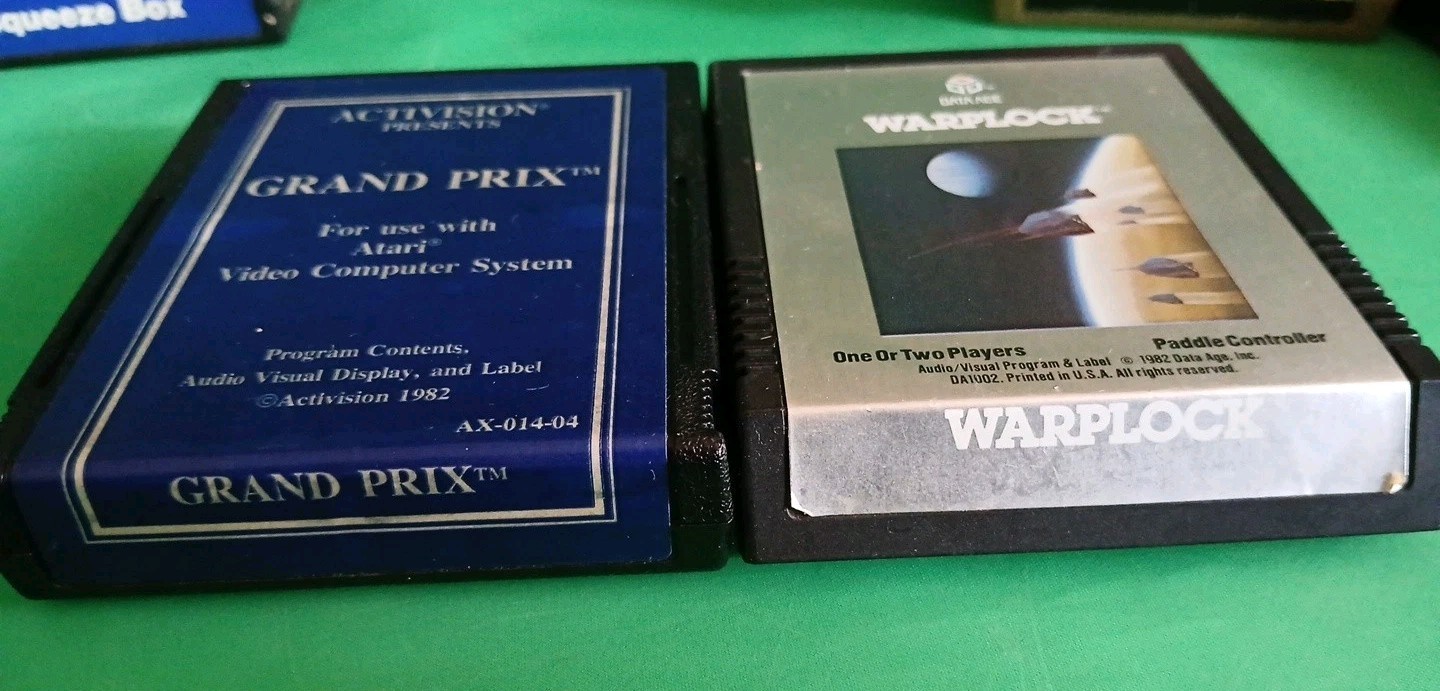9 Atari 2600 Games Lot – Blueprint Squeeze Box Frogs & Flies Activision Dragster