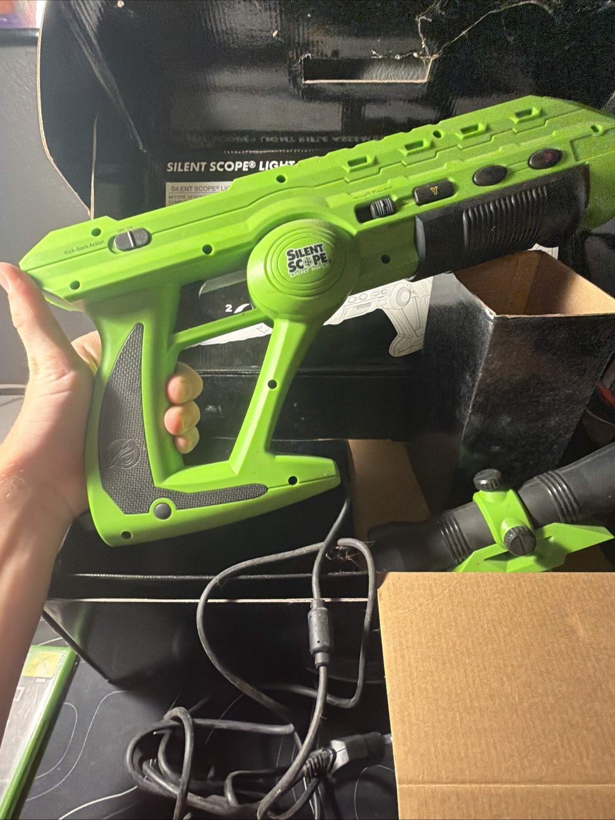 Microsoft Xbox Silent Scope Light Rifle With Game + Box