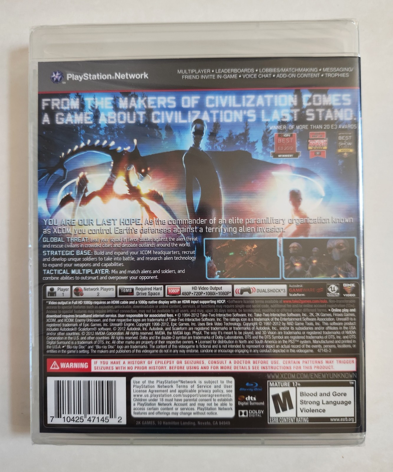 XCOM: Enemy Unknown (PS3) US Release *BRAND NEW – FACTORY SEALED*