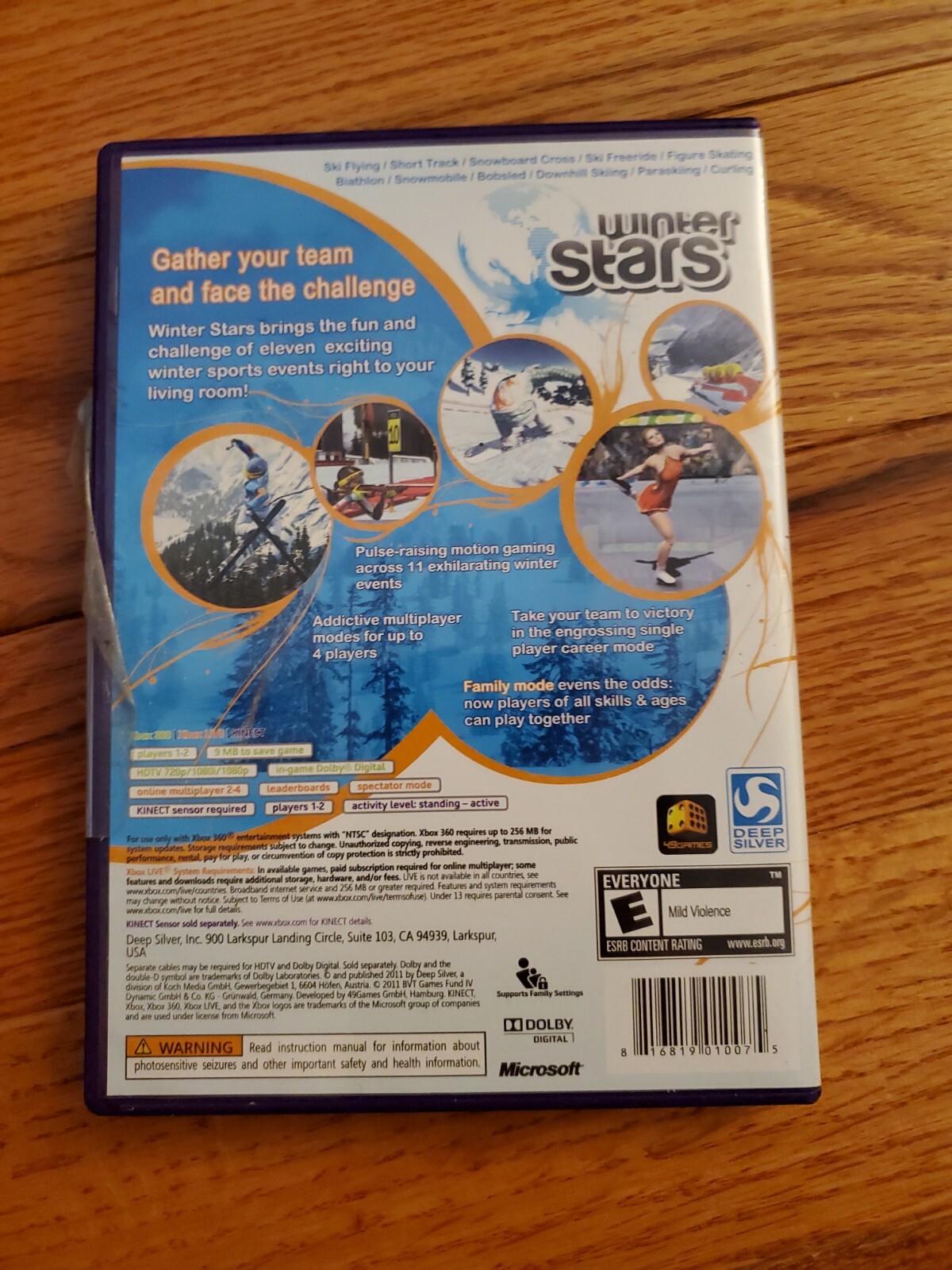 Winter Stars Microsoft Xbox 360 Kinect Sensor Ski Snowboard Figure Skating