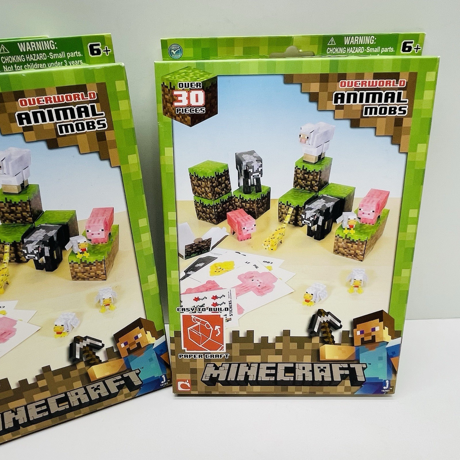 Minecraft Overworld Bundle Animal Mobs & Utility Pack Paper Craft Jazwares -2013