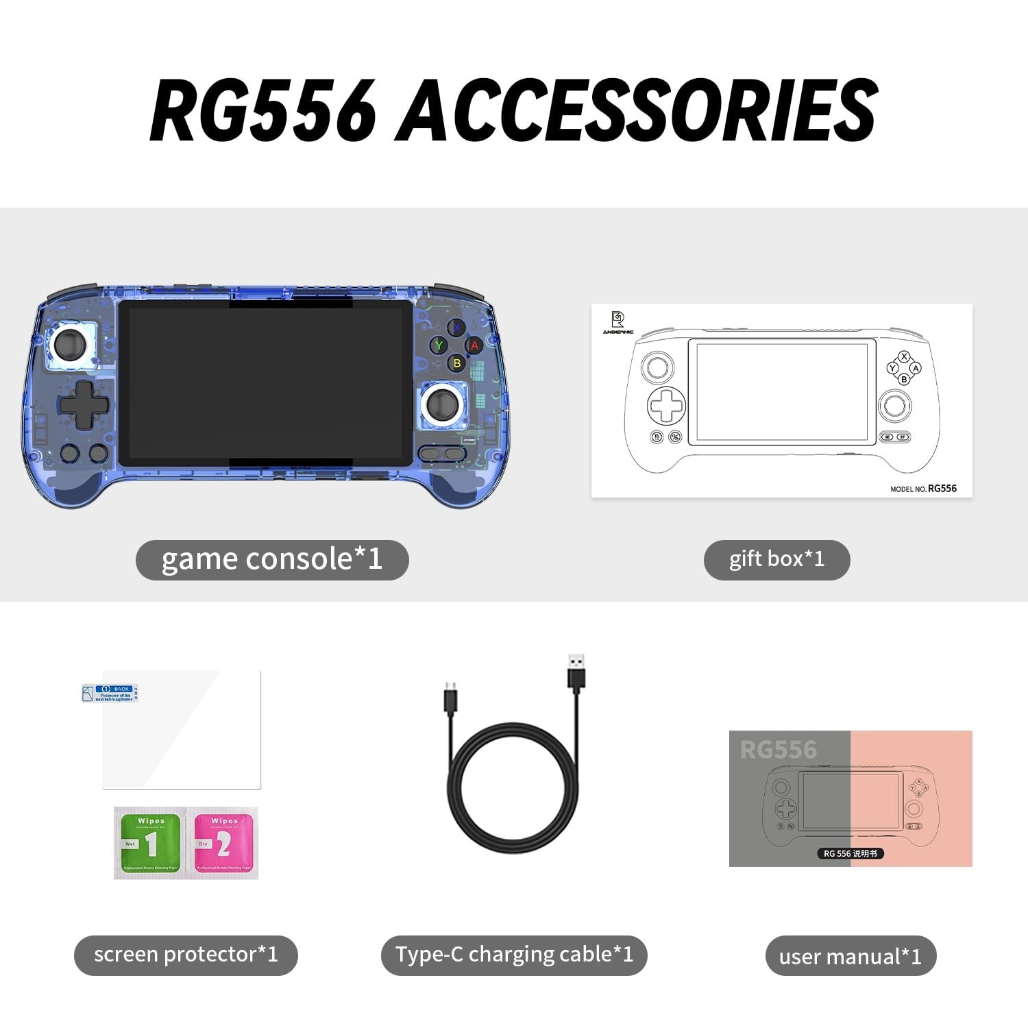 RG556 Retro Handheld Game Android 13,rg 556 Handheld Game with 5.48 inch Touc…