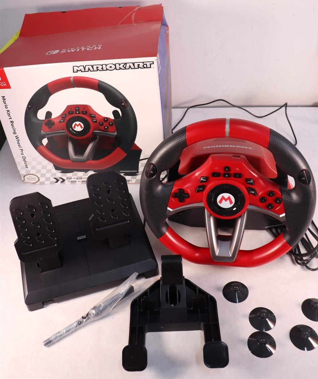 Nintendo Switch Mario Kart Racing Wheel Pro Deluxe Full Size Wheel & Pedals