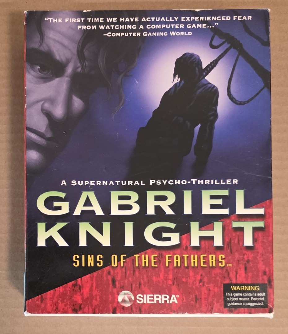 1993 Gabriel Knight: Sins of the Fathers Big Box Sierra 3.5” MS-DOS Win 3.1 PC