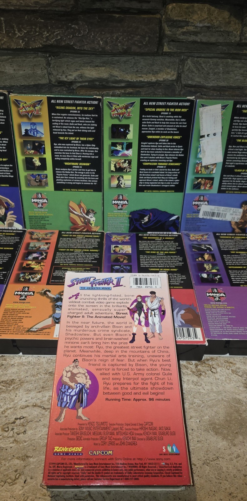 Vintage Manga Video Street Fighter II V VHS Lot 1-10 + Animated Movie