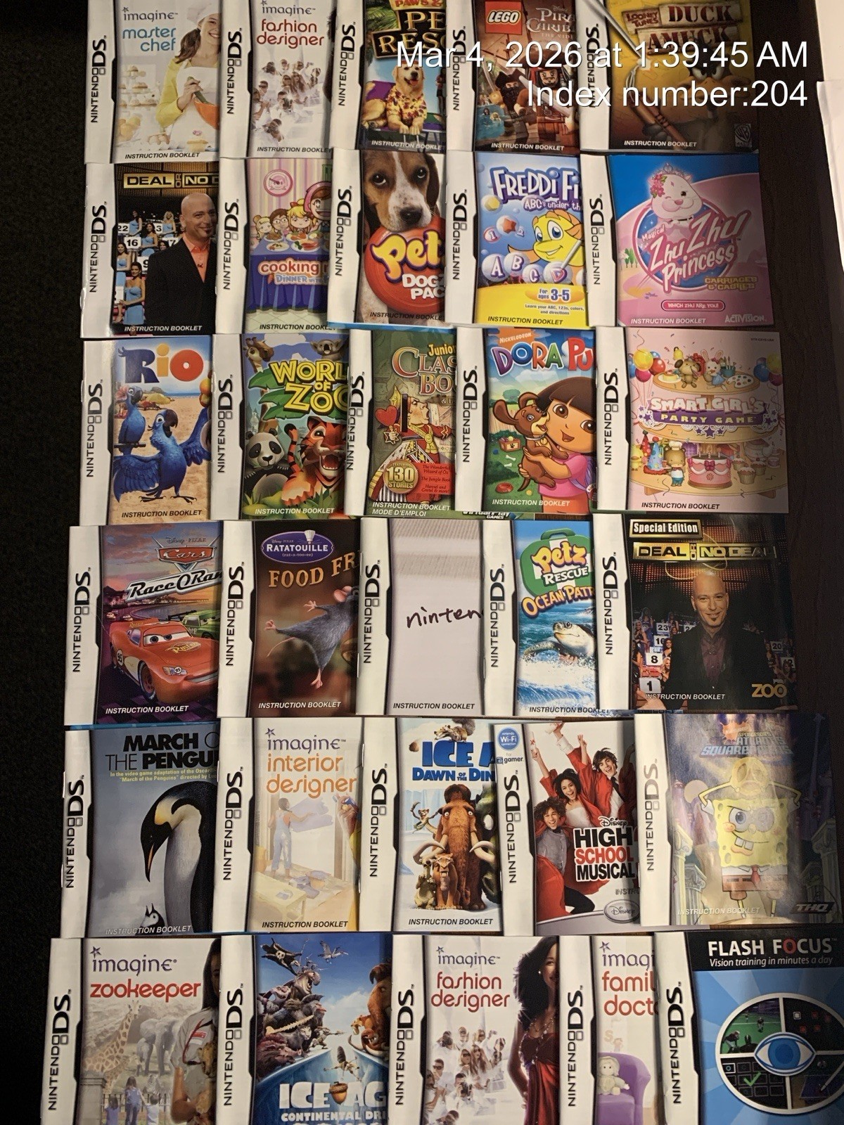 Bulk Lot of 30 / Nintendo DS / Manuals ONLY / ***No Games / Instruction Booklets
