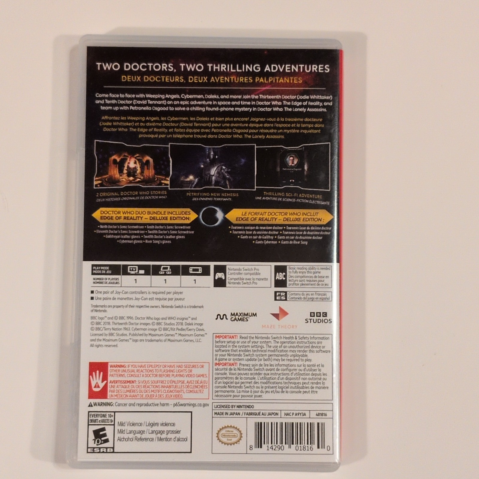 Nintendo Switch Doctor Who Edge of Reality + Lonely Assassins Maximum Games