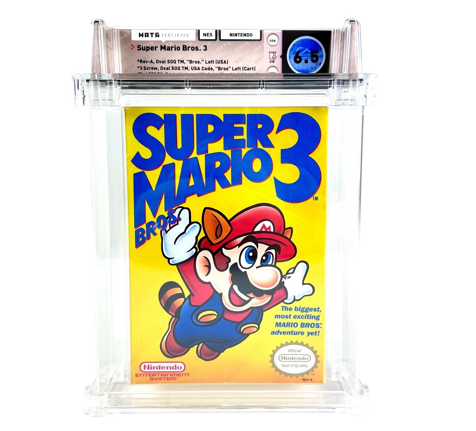 NES Super Mario Bros 3 CIB Complete In Box WATA 6.5 Left Bros Early Print Game