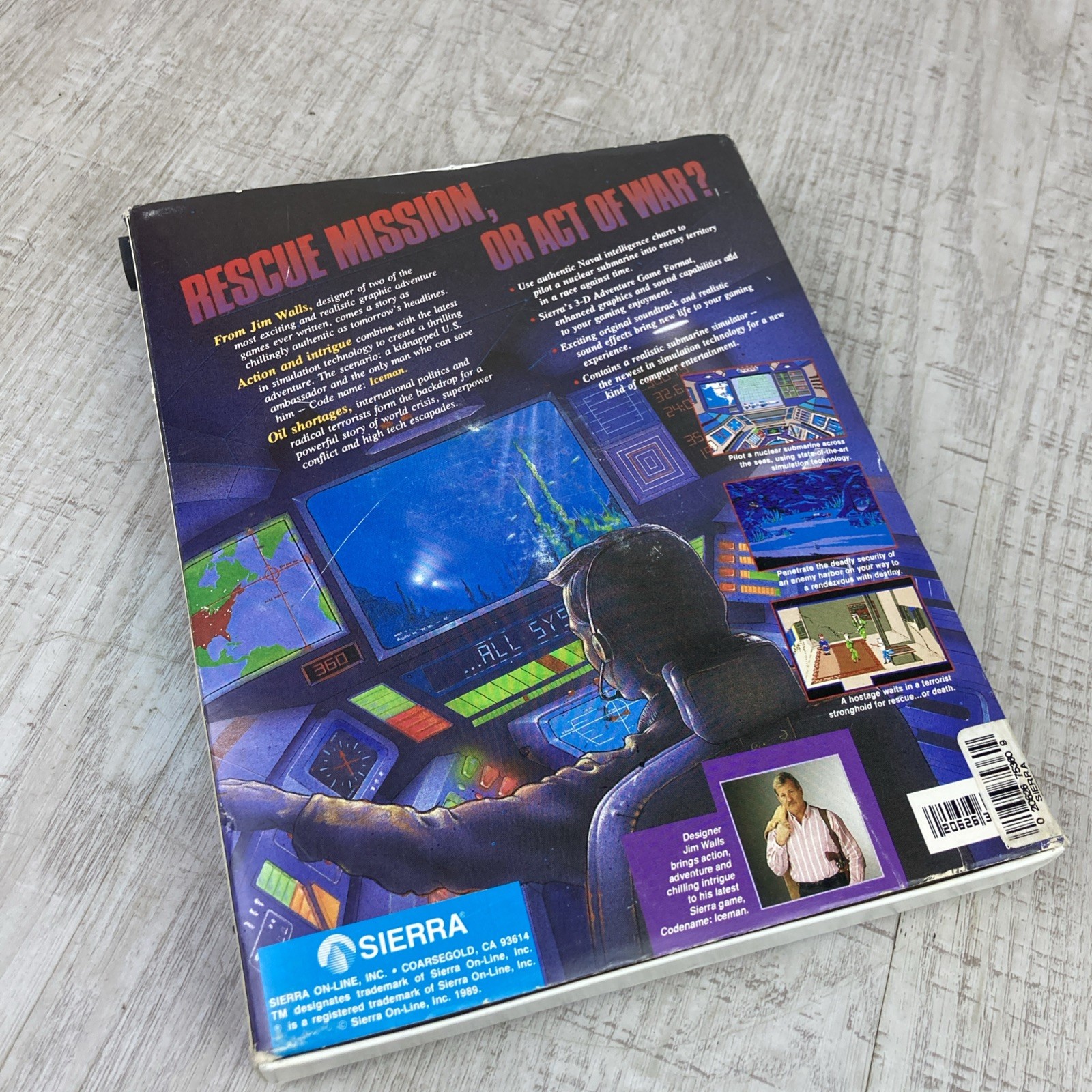 Code Name Iceman Sierra Commodore Amiga Big Box Game Complete CIB Jim Walls