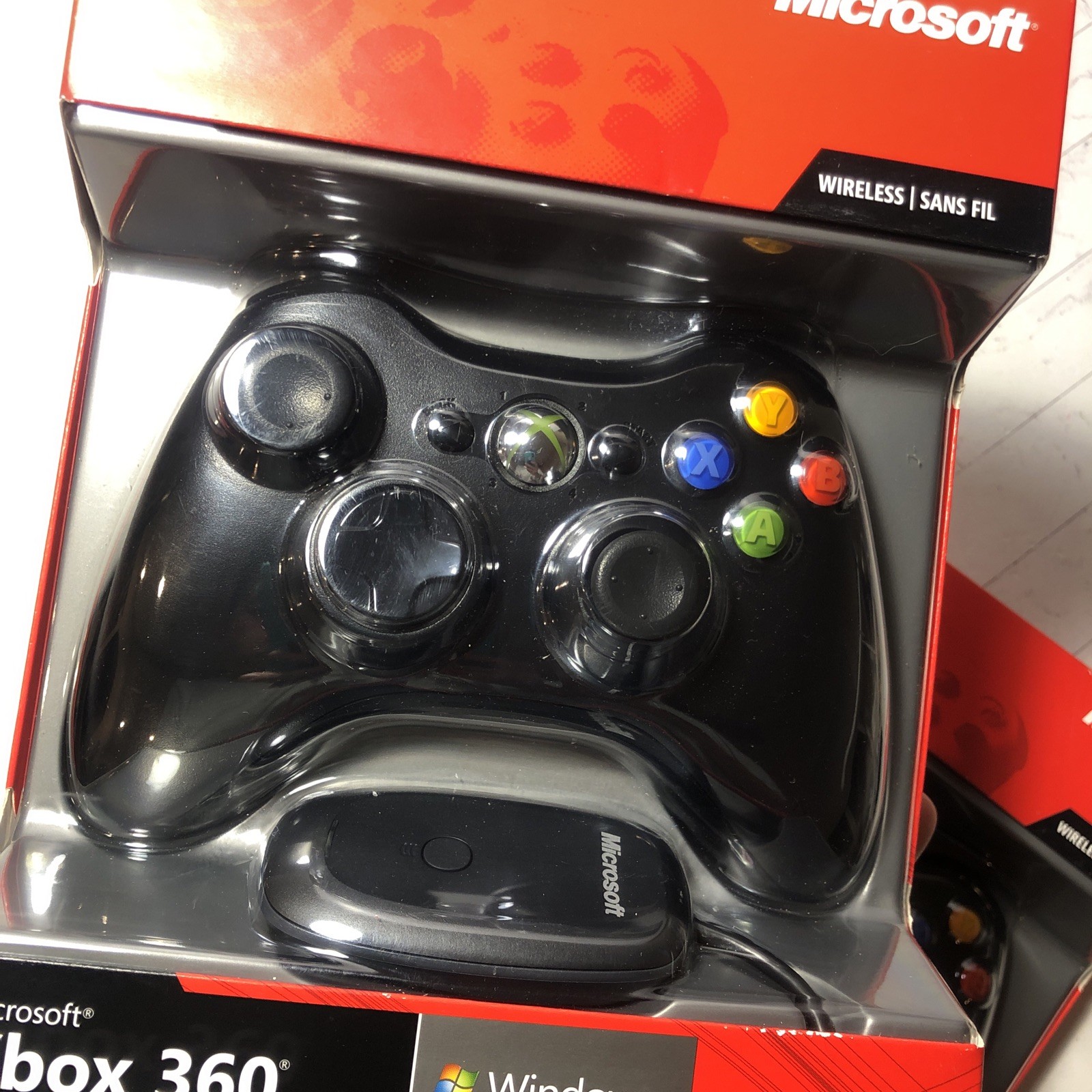 2x Xbox 360 Microsoft ‎Wireless Controllers for Windows Black Genuine OEM SEALED