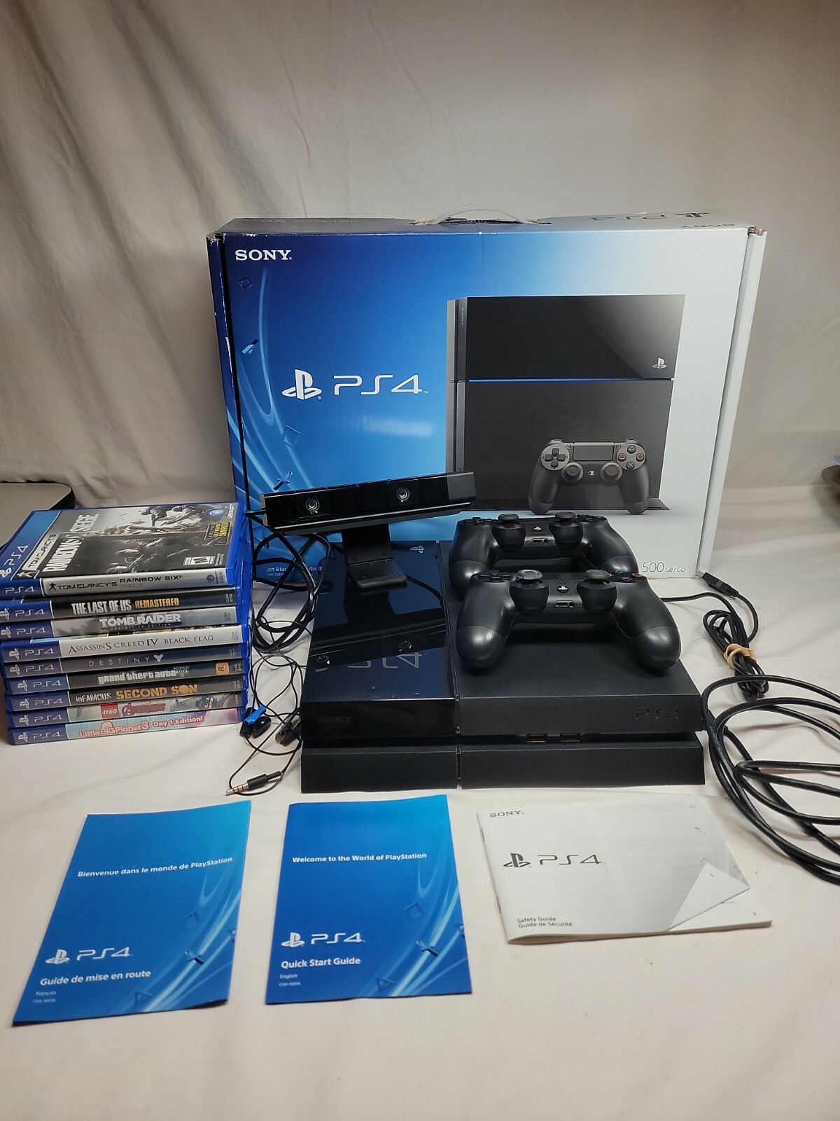 SONY PS4 PlayStation 4 Console 500 GB, 2 Controllers, 9 Games & Camera