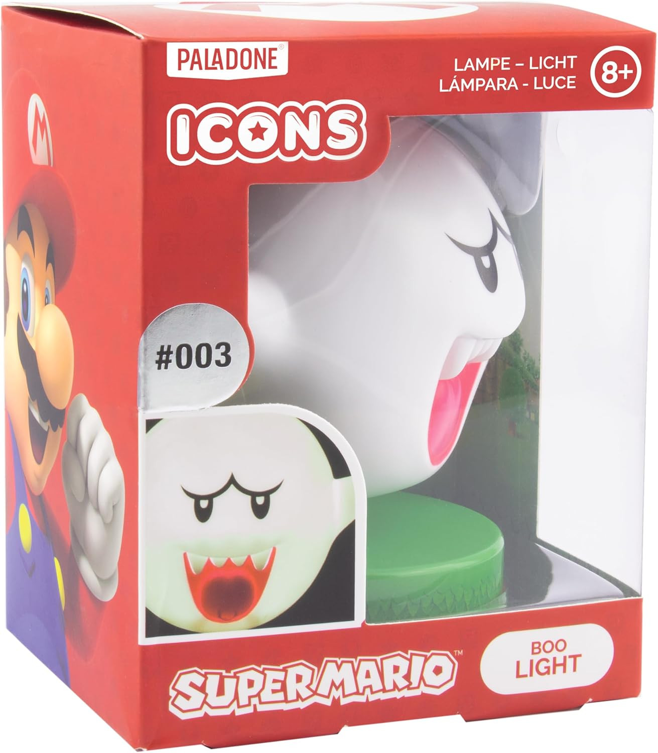 Super Mario Icons Boo Light – 10Cm LED Character Light, Battery Powered, Officia